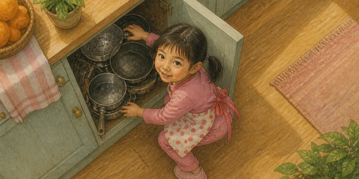 Illustrazione da un libro di esempio · Lina e Mamma, la torta dai mille colori