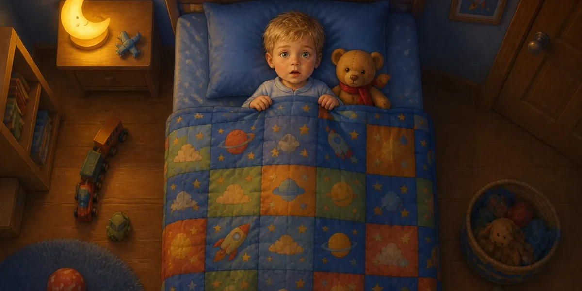 Illustrazione da un libro di esempio · Noah, Nounours e la lampada delle stelle